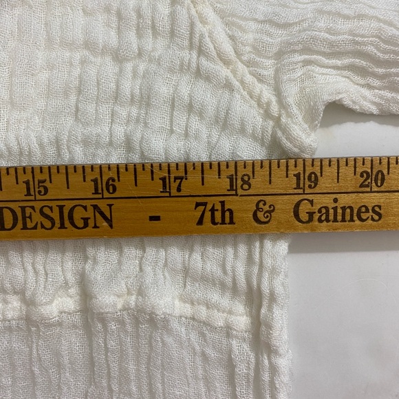 Grizas Crinkled Linen Top Size L Cream Long‎ Sleeve Minimalist Lagenlook NWT - Picture 8 of 10